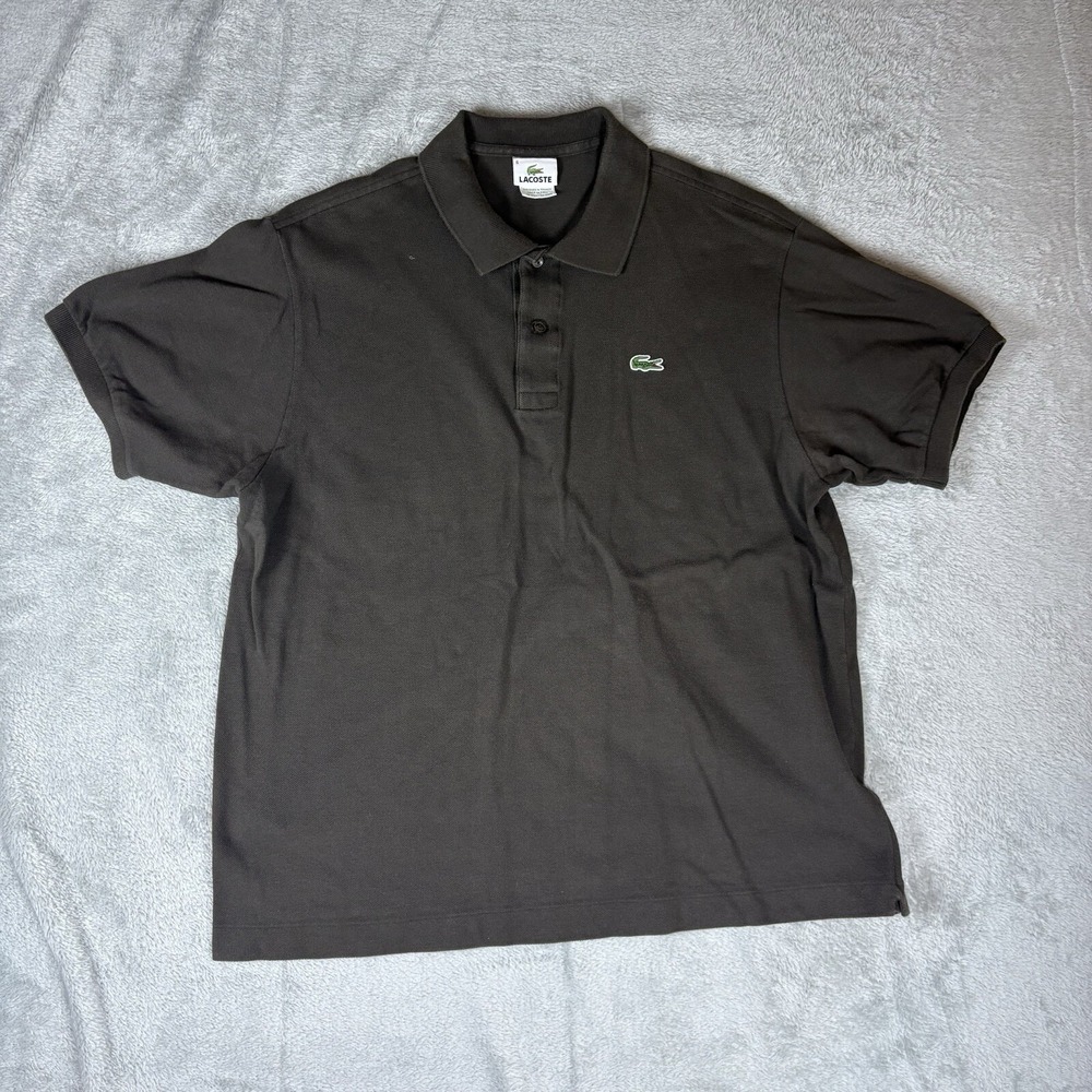 Lacoste Polo Shirt Mens 6‎ Brown Crocodile Golf Performance Casual Preppy